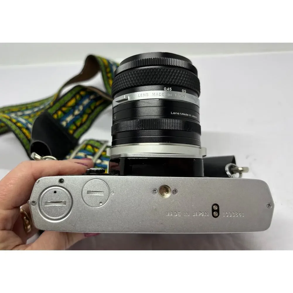 Olympus OM-1 SLR 35mm Film Camera + Lenses Battery Inspected Meter Works Silver
